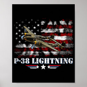 Poster P-38 Lightning P38 2ème guerre mondiale Avion de c
