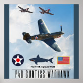 POSTER P-40 CURTISS WARHAWK SQUADRON (Devant)