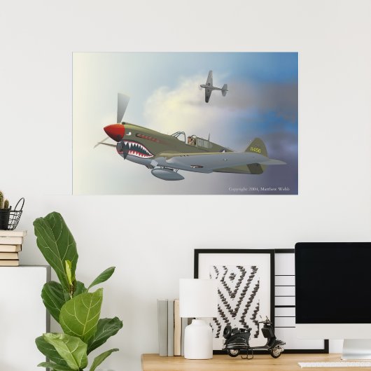 Poster P-40 Warhawks (Bureau à domicile)