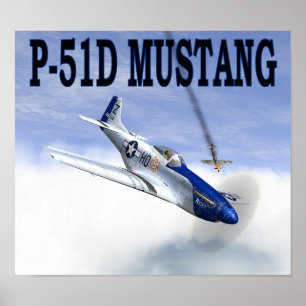 Poster P-51 contre l'AFFICHE BF109