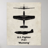 Poster P-51 Mustang (Devant)