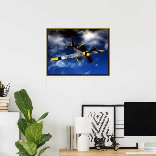 Poster P 51 Mustang (Bureau à domicile)