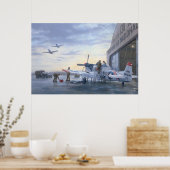 Poster P-51 sur piste Alert 24"x36 (Cuisine)