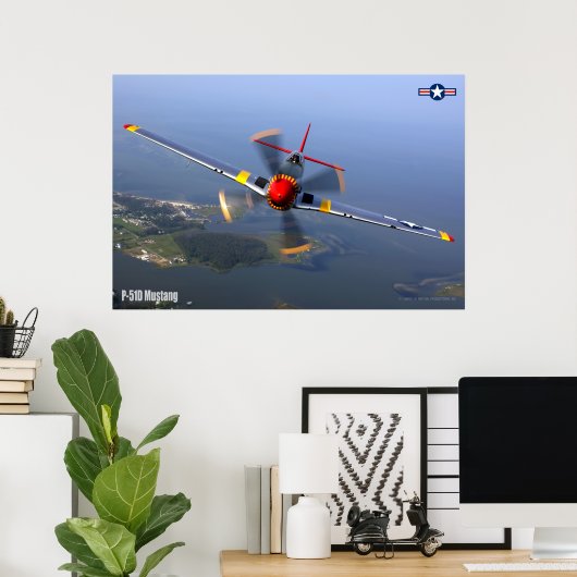 POSTER P-51D MUSTANG (Bureau à domicile)
