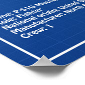 Poster P-51D Mustang - Plan d'avion ABD (Coin)