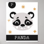 Poster P est pour Panda, Nursery, Chambre, Art Mur pour E (Devant)
