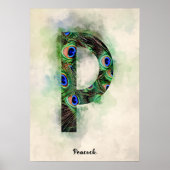 Poster P est pour Peacock (Devant)