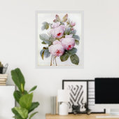 Poster P.J. Redoute Bourbon Rose (Bureau à domicile)