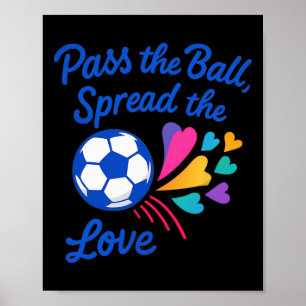 Poster P Le Ll Étend L'Amour Design De Football Arc-En-Ci