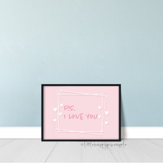 Poster P.S. I Love You Valentine's Day Wall Art Sign