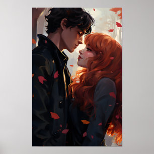 Poster - Paar Liefde Kus