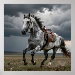 Poster paard rennend