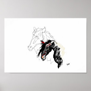 Poster : Paarden binnen