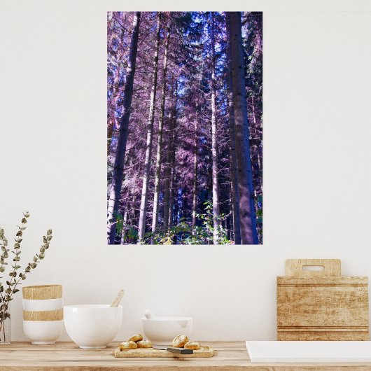 poster paarse bossen (Keuken)