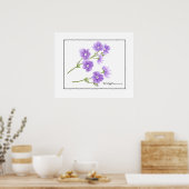Poster-Paarse wilde bloemen Poster (Keuken)