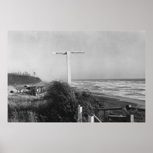 Poster Pacific Beach, WA - Signale Miles to China (Devant)