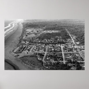 Poster Pacific Beach, WA - Vue aérienne