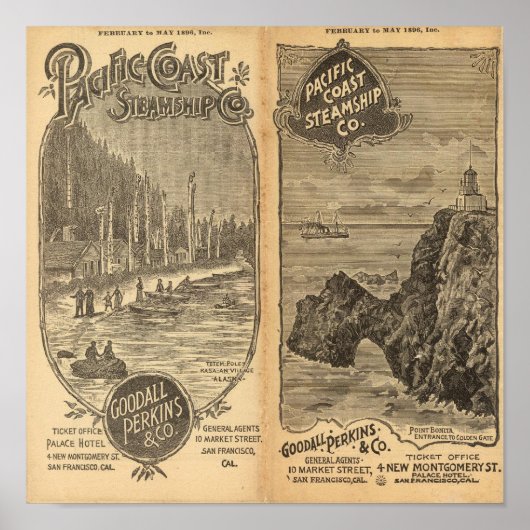 Poster Pacific Coast Steamship Company 2 (Devant)