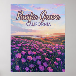 Poster Pacific Grove Californie Tapis Magique Violet