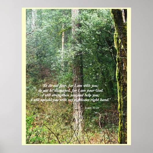 Poster Pacific Northwest Forest Isaiah 41:10 Imprimer (Devant)