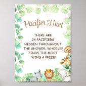 Poster Pacifier Chasse Safari Thème animal Jeu Signe de j (Devant)