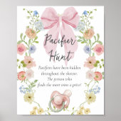 Poster Pacifier Hunt Baby Shower Game Sign (Devant)