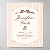 Poster Pacifier Hunt Bebe Cafe Hand drawn Gender neutral (Devant)