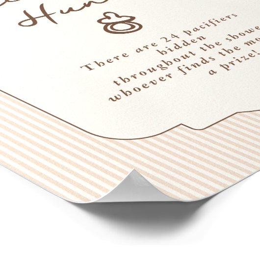 Poster Pacifier Hunt Bebe Cafe Hand drawn Genmder neutral (Coin)