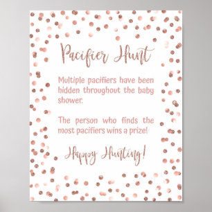 Poster Pacifique Baby shower de chasse Jeu panneau Rose o