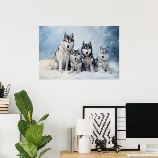 Poster Pack Sibérien Husky (Bureau à domicile)