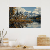 Poster Pack Wolf au bord du lac (Cuisine)