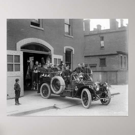 Poster Packard Fire Squad, 1911. Photo vintage (Devant)