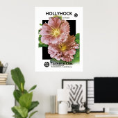 Poster Packet Vintage de semences Hollyhock (Bureau à domicile)