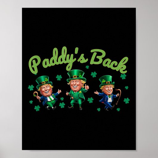 Poster Paddle Back Funny Trump Jour de la Saint Patrick I (Devant)