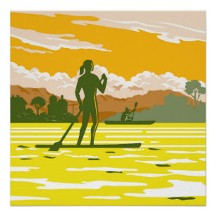 Poster Paddle dans la baie de Kotor Monténégro WPA