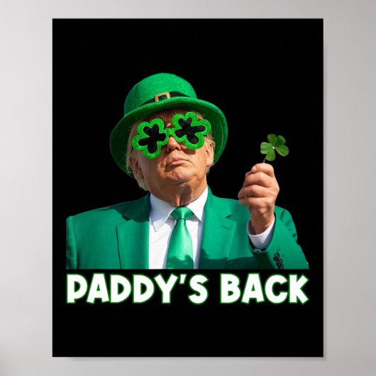 Poster Paddy's Back Funny Trump Jour de la Saint Patrick (Devant)