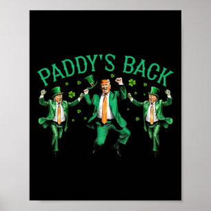 Poster Paddy's Back Lucky Trump Jour de la Saint Patrick 