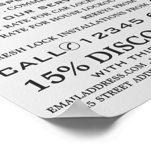 Poster Padlock moderne, Locksmith Publicité (Coin)