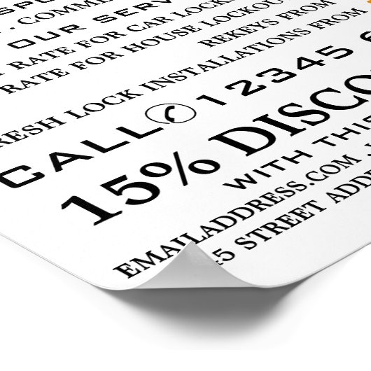 Poster Padlock vintage, Locksmith Publicité (Coin)