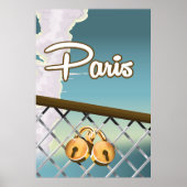 Poster Padlocks Paris love (Devant)