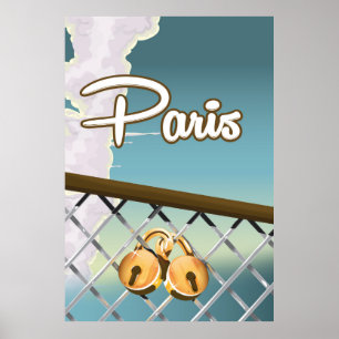 Poster Padlocks Paris love
