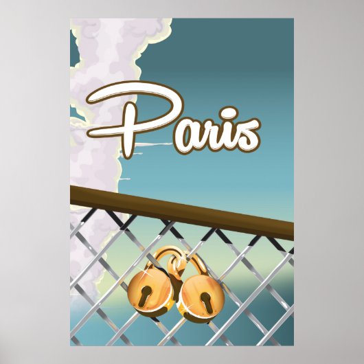 Poster Padlocks Paris love (Devant)