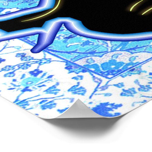 Poster Padma Bleu Arabesque (Coin)