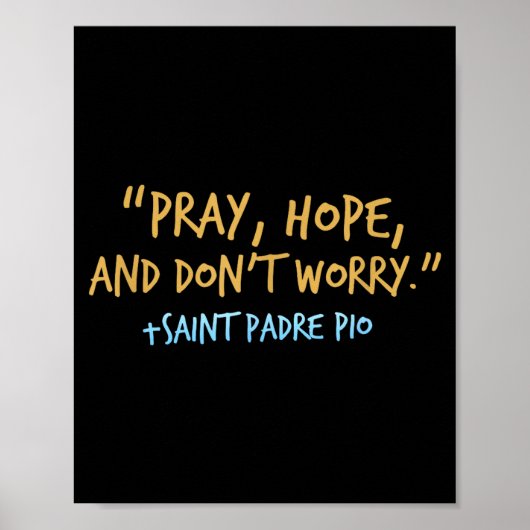 Poster Padre O Catholic Shirt With Pray Hope And Don't Wo (Devant)