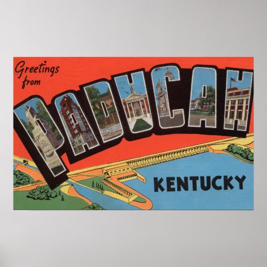 Poster Paducah, Kentucky - Scènes de grandes lettres (Devant)