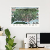 Poster Paducah, KY Carte panoramique - 1889 (Bureau à domicile)