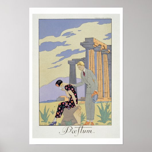 Poster Paestum, 1924 (tirage pochoir) (Devant)