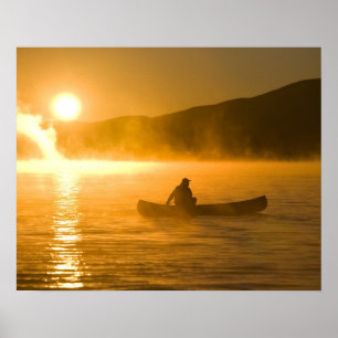 Poster Pagaie dans la baie de Lily au lever du soleil, la