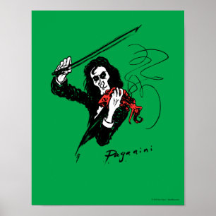 Poster Paganini avec l'affiche 11" de violon x14 "