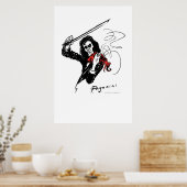 Poster Paganini en violon rouge (Cuisine)